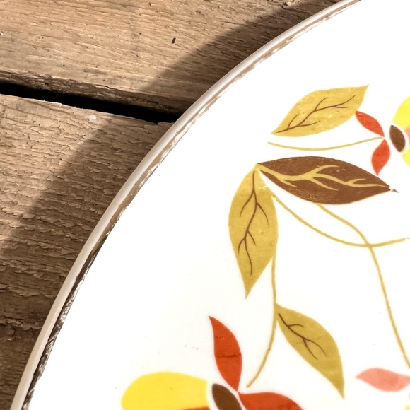 Vintage superior hall autumn leaf cake plate replacement - Picture 3 of 6